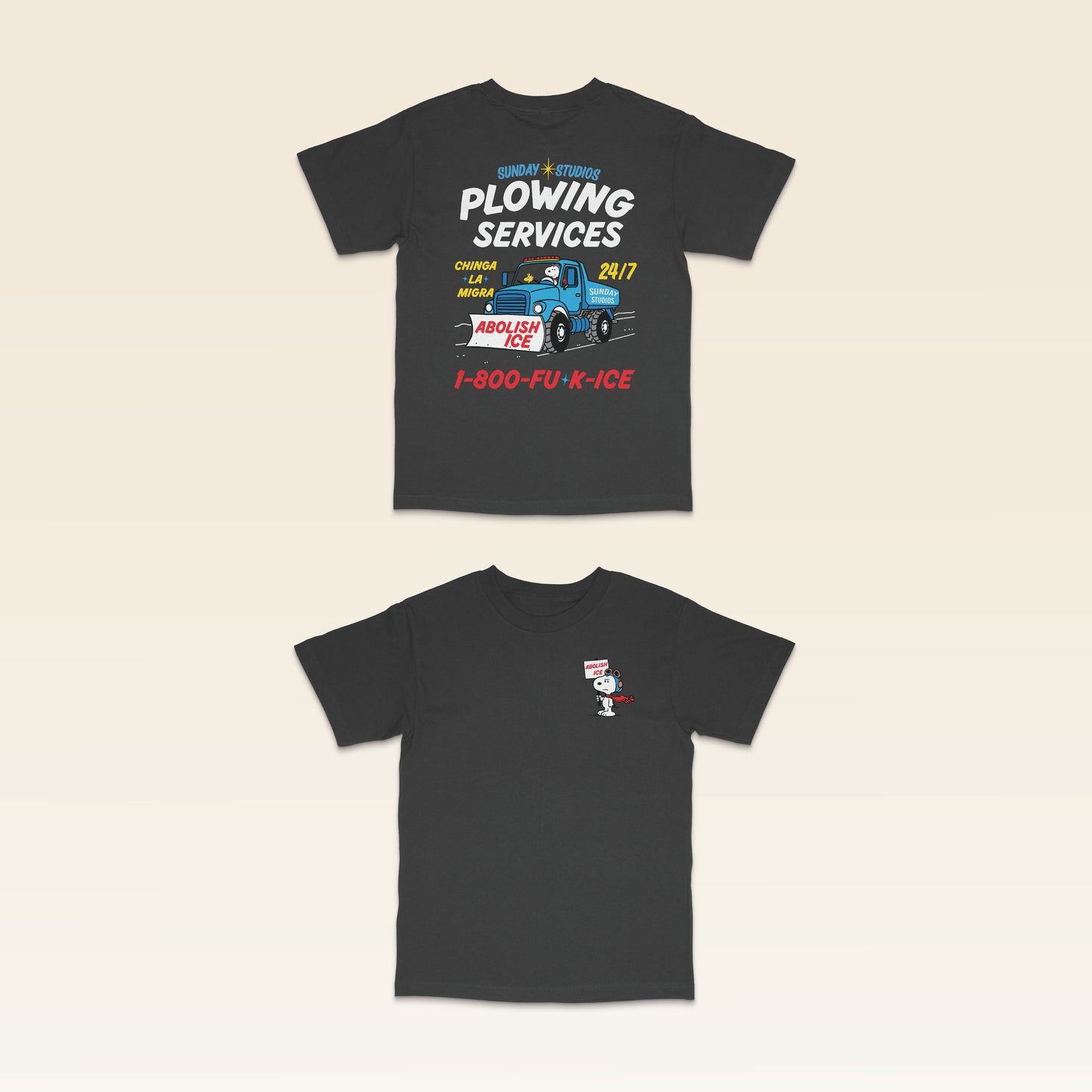 Plowing Services Tee - Graphite Black